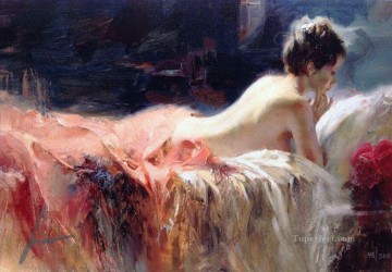 Mujer Painting - Luz suave Pino Daeni hermosa mujer dama